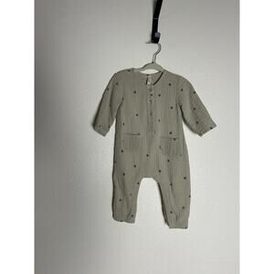 Rylee + Cru Cowboy Ollie Green Jumpsuit With Pockets Cotton Size 3-6 Months